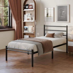 Single Bed Frame 3Ft Metal With Headboard Footboard Black - thumbnail 5