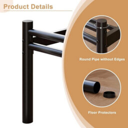 Single Bed Frame 3Ft Metal With Headboard Footboard Black - thumbnail 3