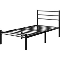 Single Bed Frame 3Ft Metal With Headboard Footboard Black - thumbnail 1