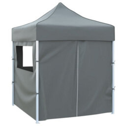 Walplus Professional Folding Party Tent Garden Gazebo Canopy With 4 Sidewalls 2X2 M Steel Anthracite - thumbnail 3