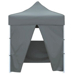 Walplus Professional Folding Party Tent Garden Gazebo Canopy With 4 Sidewalls 2X2 M Steel Anthracite - thumbnail 2