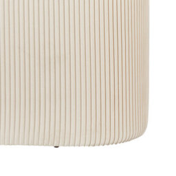 Wyld And Coco Velvet Pouffe With Hidden Storage - Light Beige, Oval, Pleated Velvet Finish, W55 X D35 X H41Cm - thumbnail 6