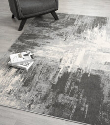 Obsidian Modern Low Pile Area Rug - Craft Abstract Design Grey 160Cm X 230Cm - thumbnail 3