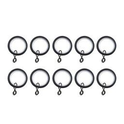 GoodHome Araxos Black Curtain Ring (Dia)19mm, Pack Of 10 Compatibility- 16/19mm Curtain Pole - thumbnail 1