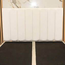 "Urban Textures Luxury 26"" High Boucle Fabric Upholstered  Apollo Line Headboard - White" - thumbnail 1