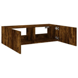 Walplus Tv Wall Cabinet With Led Lights Smoked Oak 100X35X31 Cm - thumbnail 9