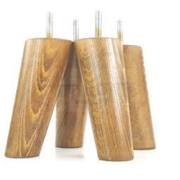 L&F Wood Legs Dark Oak Washed 120mm High Set Of 4 Replacement Furniture Feet Settee Chairs Sofas Footstools M8 - thumbnail 5