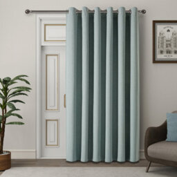 Ameha Sage Green Plain Curtain 100%blackout Thermal Energy Efficient 260Gsm Thermal Insulated 66'x84' Door Curtain For Modern Uk - thumbnail 2