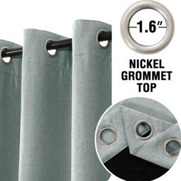 Ameha Sage Green Plain Curtain 100%blackout Thermal Energy Efficient 260Gsm Thermal Insulated 66'x84' Door Curtain For Modern Uk - thumbnail 6