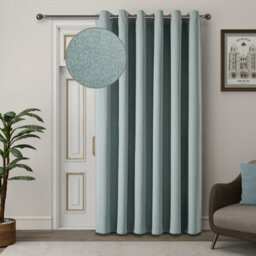 Ameha Sage Green Plain Curtain 100%blackout Thermal Energy Efficient 260Gsm Thermal Insulated 66'x84' Door Curtain For Modern Uk