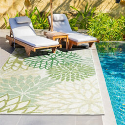 Homeart Outdoor Indoor Rug, Easy Clean, Uv Weather Resistant Rug For Patio, Gardenbellis Green,80X150Cm - thumbnail 2