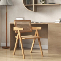 Costway Set Of 2 Kitchen Dining Chair Set Modern Rattan Accent Chair Backrest Side Chair - thumbnail 5