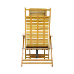 Outdoor Wooden Sun Lounger Deck Chairs Folding Nap - thumbnail 2