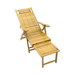 Outdoor Wooden Sun Lounger Deck Chairs Folding Nap - thumbnail 1