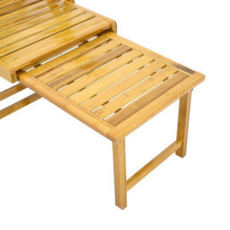 Outdoor Wooden Sun Lounger Deck Chairs Folding Nap - thumbnail 4