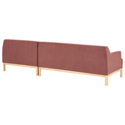 Beliani Corner Sofa 3 Seater Sosjo Fabric Burgundy Left Hand - thumbnail 6