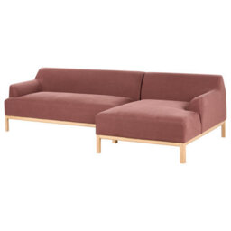 Beliani Corner Sofa 3 Seater Sosjo Fabric Burgundy Left Hand - thumbnail 5