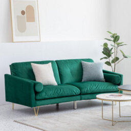 Alessia Velvet Sofa Bed With 2 Bolster Cushions - thumbnail 5
