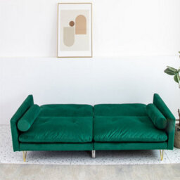 Alessia Velvet Sofa Bed With 2 Bolster Cushions - thumbnail 7