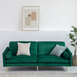 Alessia Velvet Sofa Bed With 2 Bolster Cushions - thumbnail 6