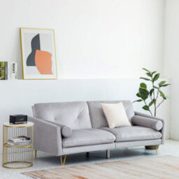 Alessia Velvet Sofa Bed With 2 Bolster Cushions - thumbnail 1