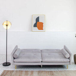 Alessia Velvet Sofa Bed With 2 Bolster Cushions - thumbnail 3