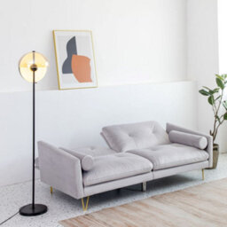 Alessia Velvet Sofa Bed With 2 Bolster Cushions - thumbnail 2