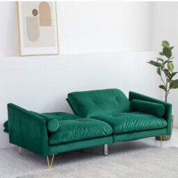 Alessia Velvet Sofa Bed With 2 Bolster Cushions - thumbnail 8