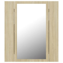 Berkfield Led Bathroom Mirror Cabinet Sonoma Oak 40X12X45 Cm - thumbnail 9