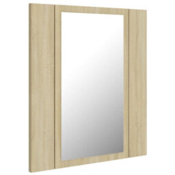 Berkfield Led Bathroom Mirror Cabinet Sonoma Oak 40X12X45 Cm - thumbnail 8