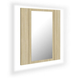 Berkfield Led Bathroom Mirror Cabinet Sonoma Oak 40X12X45 Cm - thumbnail 2