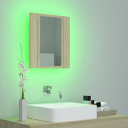 Berkfield Led Bathroom Mirror Cabinet Sonoma Oak 40X12X45 Cm - thumbnail 5