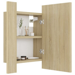 Berkfield Led Bathroom Mirror Cabinet Sonoma Oak 40X12X45 Cm - thumbnail 7