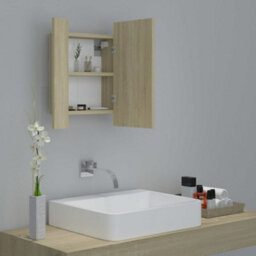 Berkfield Led Bathroom Mirror Cabinet Sonoma Oak 40X12X45 Cm - thumbnail 6