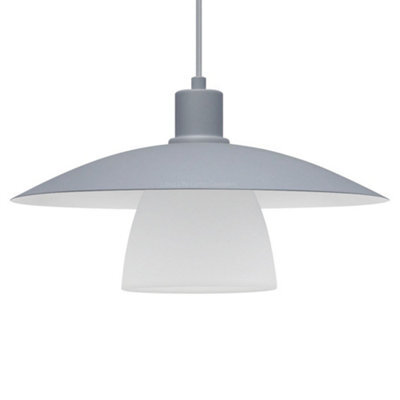 Long Life Lamps Company Modern Ceiling Pendant Light Grey Frosted Glass H3130 - image 1