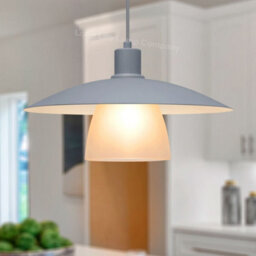 Long Life Lamps Company Modern Ceiling Pendant Light Grey Frosted Glass H3130 - thumbnail 6