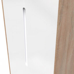 Turin 2 Door Wardrobe In White Gloss & Bardolino Oak (Ready Assembled) - thumbnail 4