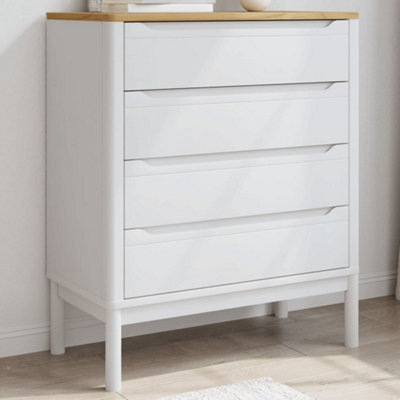 Walplus Chest Of Drawers Floro White Solid Wood Pine - image 1