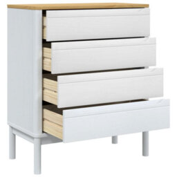 Walplus Chest Of Drawers Floro White Solid Wood Pine - thumbnail 8