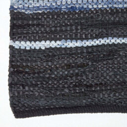 Homescapes Texas Leather & Denim Woven Striped Blue Rug, 90 X 150 Cm - thumbnail 3