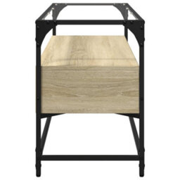 Berkfield Tv Cabinet With Glass Top Sonoma Oak 98X35X51 Cm Engineered Wood - thumbnail 5