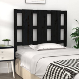 Berkfield Bed Headboard Black 95.5X4X100 Cm Solid Wood Pine - thumbnail 3