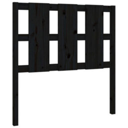 Berkfield Bed Headboard Black 95.5X4X100 Cm Solid Wood Pine - thumbnail 2