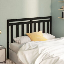 Berkfield Bed Headboard Black 146X4X100 Cm Solid Wood Pine - thumbnail 3