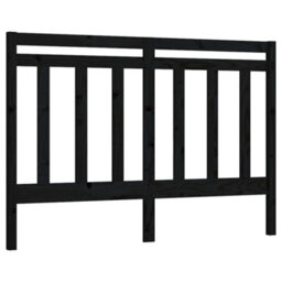 Berkfield Bed Headboard Black 146X4X100 Cm Solid Wood Pine - thumbnail 2