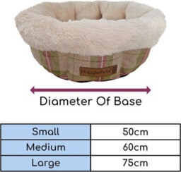 Huggle Pets Hugglepets Stone Check Donut Supersoft Non Slip 50Cm Dog Bed - thumbnail 5