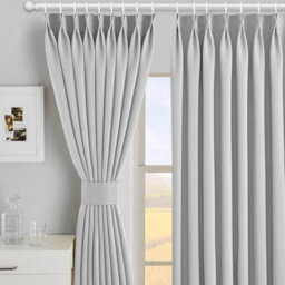 Ameha Light Grey Blackout Pencil Pleat Curtains Ready Made Thermal Insulated Heavy Thick Curtain 66''x90'' Bedroom Living Room Uk - thumbnail 3