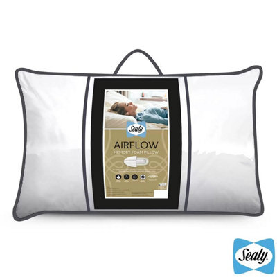 Sealy Memory Airflow Pillow Cooling Ventilated Memory Foam, Medium Firm Support, Hypoallergenic Cotton Cover For Back - image 1
