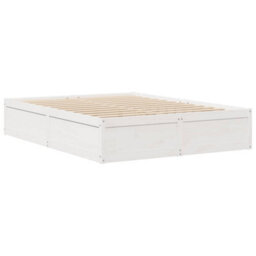 Berkfield Bed Frame Without Mattress White 150X200 Cm King Size Solid Wood Pine - thumbnail 6