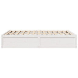 Berkfield Bed Frame Without Mattress White 150X200 Cm King Size Solid Wood Pine - thumbnail 5